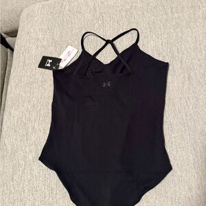 Under Armour Motion Leotard Girls XL Black Shelf Bra MSRP $50 gymnastics